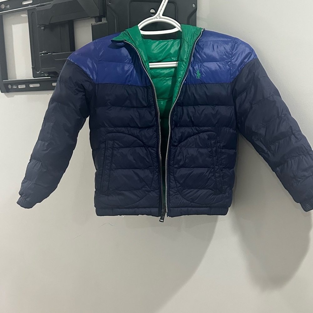 Polo by Ralph Lauren Blue and Green Kids Puffer Jacket